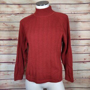 Vintage Ribbed Merino Wool Orange Sweater Nell Flowers by J. G. Hook